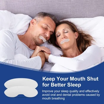 Uyku Şeritleri Daha iyi burun solunumu için Gelişmiş Nazik Ağız Bandı Gece Uyku Ağız Solunumu ve Yüksek sesle Horlama