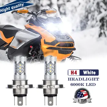 Yedek LED far lambaları H4 9003 80W 6000K Beyaz Kayak Doo Kar Araci