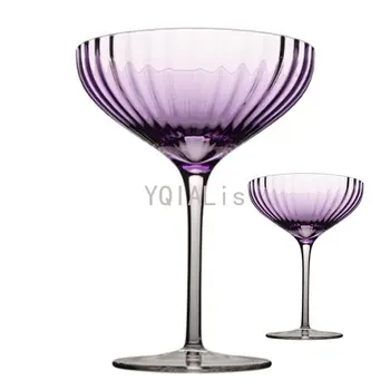 Yeni Stil Zarif Matini 185-200Ml Lüks Retro Kadeh Mor Romantik Kokteyl Şampanya Tatlı Kristal cam şarap kadehi Hediye