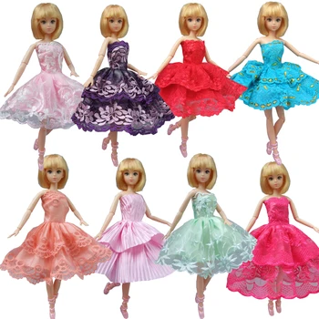 Yeni çocuk kız hediye bebek çocuk mevcut 5 adet/takım Moda Etek Mini elbise barbie bebek elbise