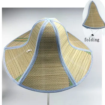 geniş ağzına Balıkçı Güneş rattan saman şapka katlanır anti-ultraviyole Şemsiye Şapka Balıkçılık yaz saman şapka Şapka Bahçe 