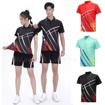 Çabuk kuruyan Tenis T-Shirt Erkek Kadın, Gömlek Şort Badminton Erkekler, Masa Tenisi Forması, Koşu SportswearShirt Voleybol Kıyafetleri