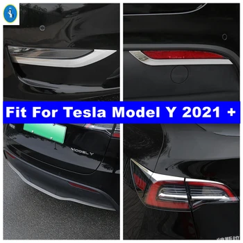 Ön Arka Sis Farları Kuyruk Gözkapağı Kaş Arka Alt Tampon Paneli Kapak Trim Tesla Modeli Y 2021 2022 Dış Aksesuarlar
